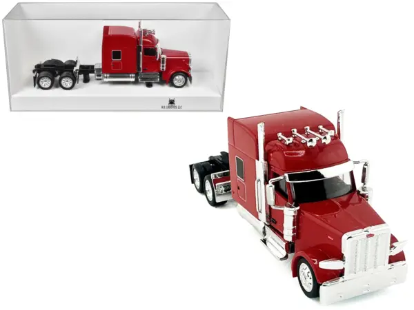 Peterbilt 589 with Stand Up Sleeper Cab Red 1/87 (HO) Plastic Model Car by HO Logistics #1