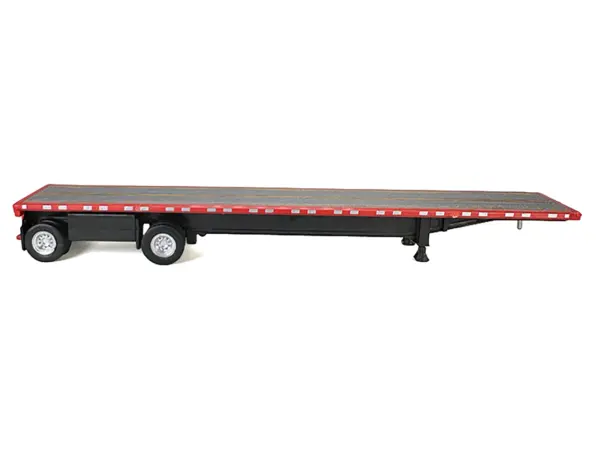 High Boy Spread Axle Flatbed Trailer Red 1/87 (HO) Plastic Model Car by HO Logistics #3