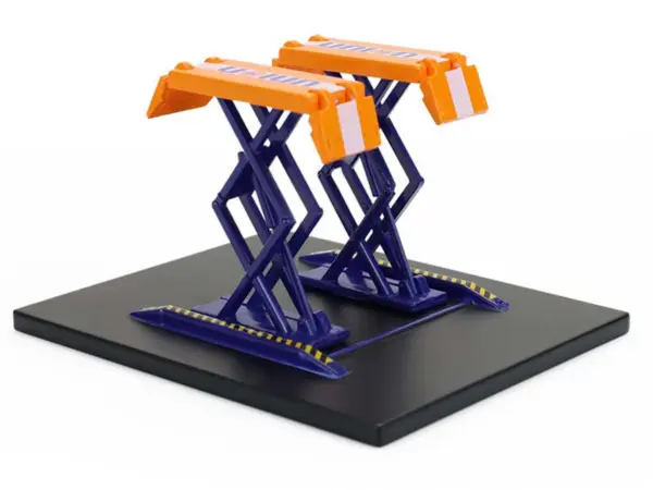 Automotive Double Scissor Lift "Union 76" Orange and Blue "Double Scissor Lifts" Series 2 1/64 Diecast Model by Greenlight #5