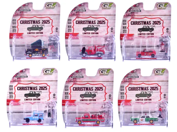 "Christmas 2025 Limited Edition" Set of 6 Cars 1/64 Diecast Model Cars by Greenlight #1