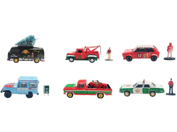 "Christmas 2025 Limited Edition" Set of 6 Cars 1/64 Diecast Model Cars by Greenlight #2
