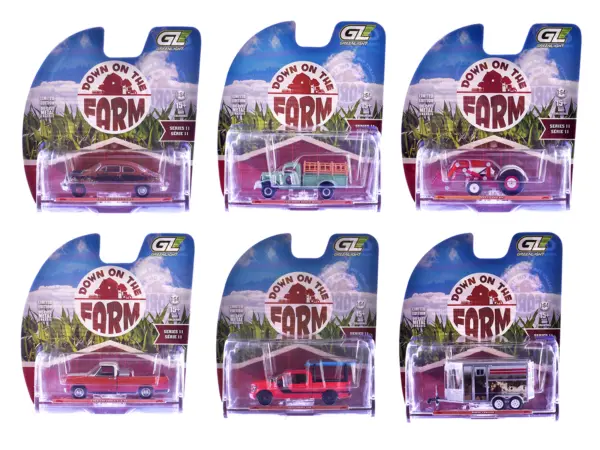 "Down on the Farm" Series 11 Set of 6 pieces 1/64 Diecast Models by Greenlight #1