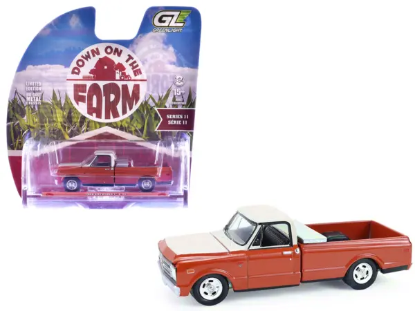1968 Chevrolet C-10 Pickup Truck with Toolbox Orange and Beige "Down on the Farm" Series 11 1/64 Diecast Model by Greenlight #1