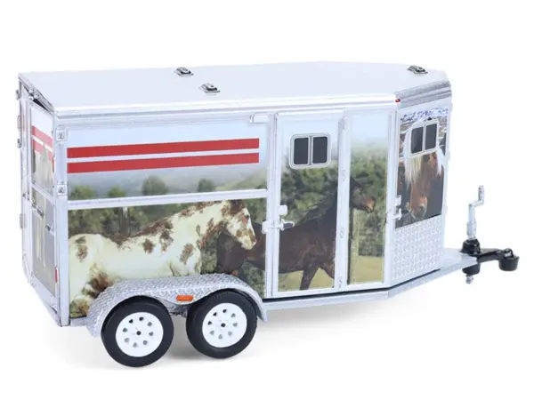 Horse Trailer Silver with Custom Horse Wrap "Down on the Farm" Series 11 1/64 Diecast Model by Greenlight #3