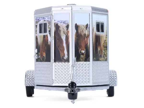 Horse Trailer Silver with Custom Horse Wrap "Down on the Farm" Series 11 1/64 Diecast Model by Greenlight #5