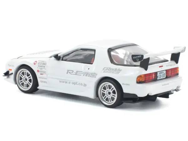 Mazda RX7 (FC3S) RE Amemiya RHD (Right Hand Drive) White 1/64 Diecast Model Car by Pop Race #5