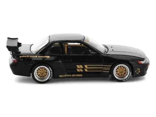 Pandem S13 RHD (Right Hand Drive) Black with Gold Accents 1/64 Diecast Model Car by Pop Race #3