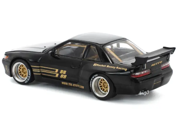 Pandem S13 RHD (Right Hand Drive) Black with Gold Accents 1/64 Diecast Model Car by Pop Race #5