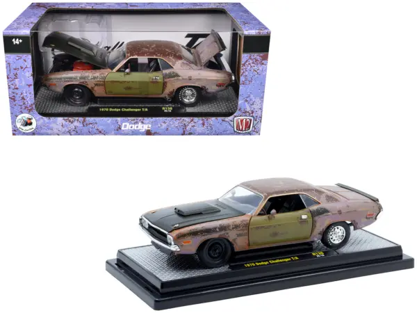 1970 Dodge Challenger T/A Rusted Limited Edition to 4050 pieces Worldwide 1/24 Diecast Model Car by M2 Machines #1