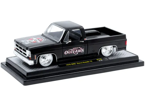 1976 GMC Sierra Grande 15 Pickup Truck "World of Outlaws" Black Limited Edition to 4050 pieces Worldwide 1/24 Diecast Model Car by M2 Machines #2