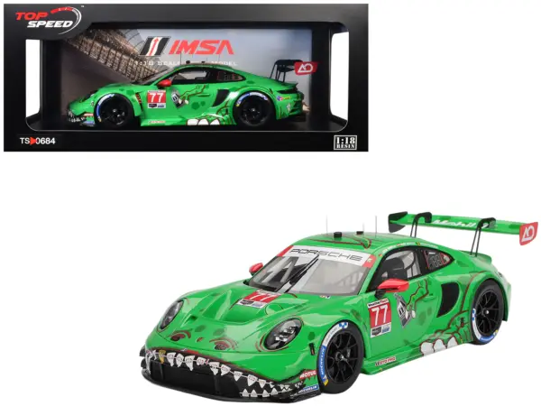 Porsche 911 GT3 R (992) #77 Klaus Bachler - Laurin Heinrich - Alessio Picariello "AO Racing - Rexy" GTD Pro Class Winner IMSA "12 Hours of Sebring" (2025) 1/18 Model Car by Top Speed #1