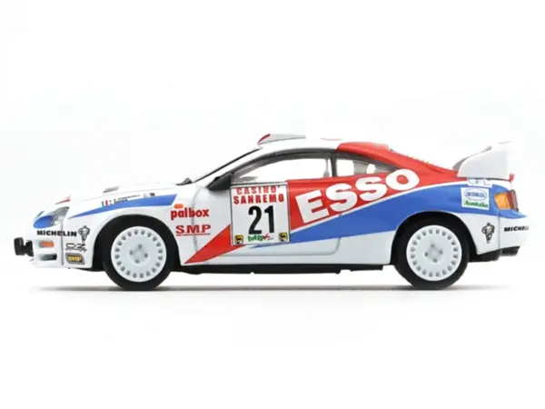 Toyota Celica GT-Four #21 Gilberto Pianezzola - Loris Roggia "Rallye Sanremo - Rallye d'Italia" (1996) with Extra Wheels 1/64 Diecast Model Car by BM Creations #2