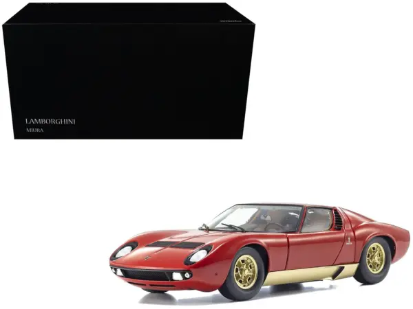 Lamborghini Miura P 400 Red with Gold Accents 1/18 Diecast Model Car by Kyosho #1