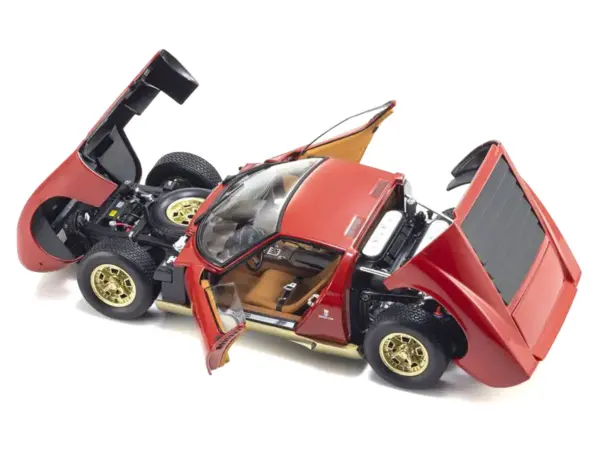 Lamborghini Miura P 400 Red with Gold Accents 1/18 Diecast Model Car by Kyosho #2