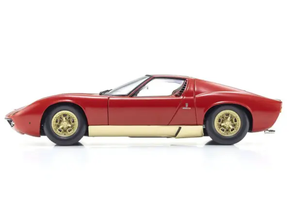 Lamborghini Miura P 400 Red with Gold Accents 1/18 Diecast Model Car by Kyosho #4