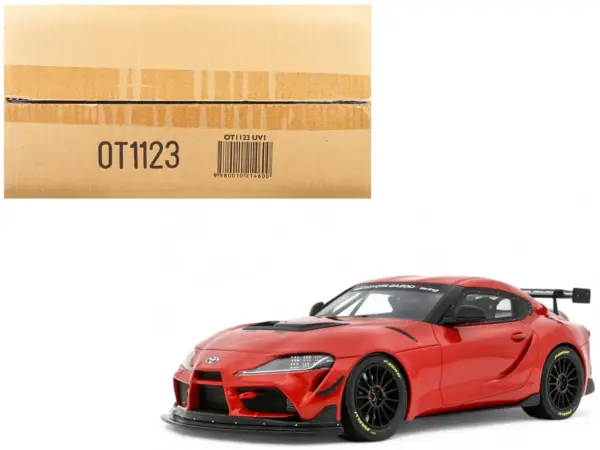 2023 Toyota Supra GT4 100 Edition Plasma Orange Metallic Limited Edition to 999 pieces Worldwide 1/18 Model Car by Otto Mobile #1