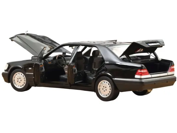 1997 Mercedes-Benz S600 Obsidian Black Metallic 1/18 Diecast Model Car by Norev #2