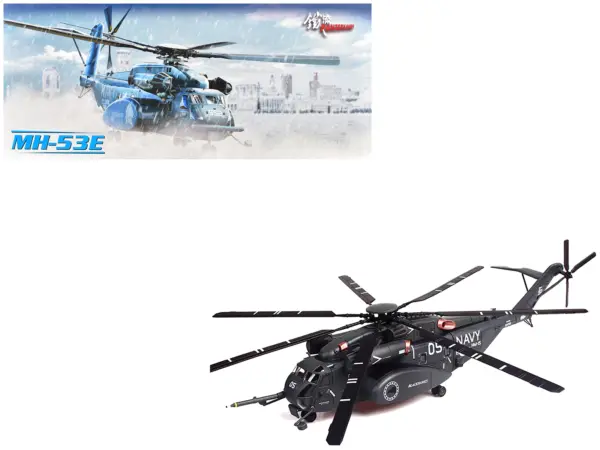 Sikorsky MH-53E Sea Dragon Helicopter "United States Navy Blackhawks Tail Number 05" Dark Gray 1/72 Diecast Model by Panzerkampf #1
