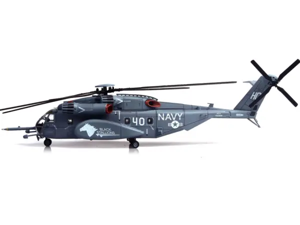 Sikorsky MH-53E Sea Dragon Helicopter "United States Navy Black Stallions Tail Number 40" Light Gray 1/72 Diecast Model by Panzerkampf #2