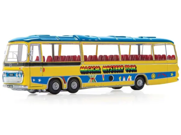 The Beatles "Magical Mystery Tour" Bus Yellow with Blue Top and Graphics Diecast Model Car by Corgi #3