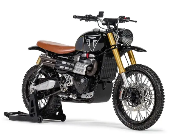 Triumph Scrambler 1200 XE Motorcycle Black (Dirty Version) James Bond 007 "No Time to Die" (2021) Movie Diecast Model Car by Corgi #4