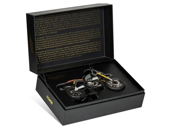 Triumph Scrambler 1200 XE Motorcycle Black (Dirty Version) James Bond 007 "No Time to Die" (2021) Movie Diecast Model Car by Corgi #5