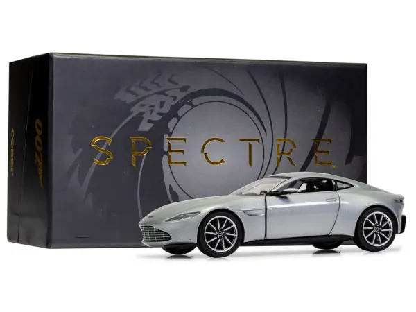 Aston Martin DB10 RHD (Right Hand Drive) Silver Metallic James Bond 007 "Spectre" (2015) Movie Diecast Model Car by Corgi #4