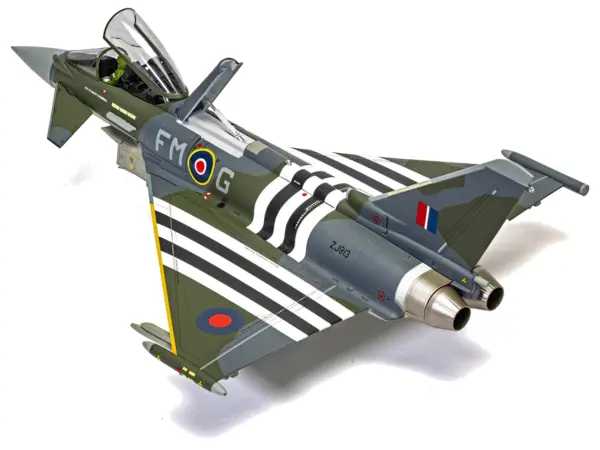Eurofighter Typhoon FGR4 Fighter Aircraft "ZJ913 FM-G Moggy D-Day 80th Anniversary Display Scheme" (2024) Royal Air Force "The Aviation Archive" Series 1/48 Diecast Model by Corgi #2