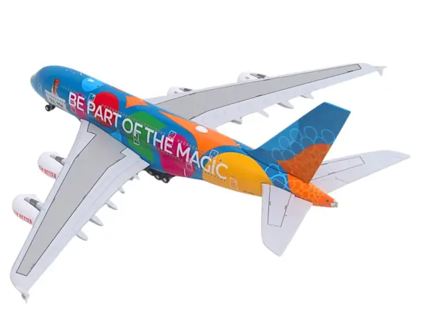 Airbus A380-800 Commercial Aircraft "Emirates Airlines - Destination Dubai" (A6-EES) Blue with Graphics 1/400 Diecast Model Airplane by GeminiJets #3