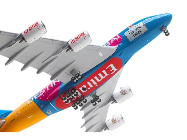 Airbus A380-800 Commercial Aircraft "Emirates Airlines - Destination Dubai" (A6-EES) Blue with Graphics 1/400 Diecast Model Airplane by GeminiJets #5