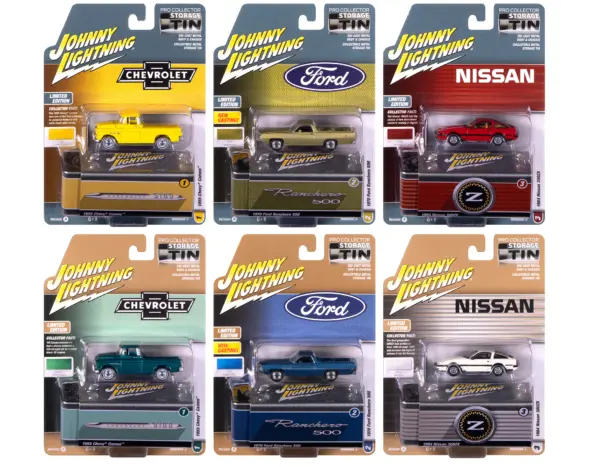Johnny Lightning Collector's Tin 2025 Set of 6 Cars Release 3 Limited Edition 1/64 Diecast Model Cars by Johnny Lightning #1