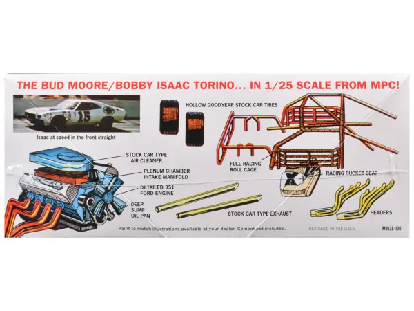 Skill 2 Model Kit 1972 Ford Torino Stock Car "Bobby Isaac" 1/25 Scale Model by MPC #3
