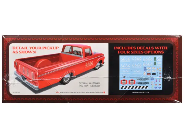 Skill 2 Model Kit 1963 Ford F-100 Pickup Truck "Four Sixes Ranch" 3-in-1 Kit 1/25 Scale Model by AMT #3