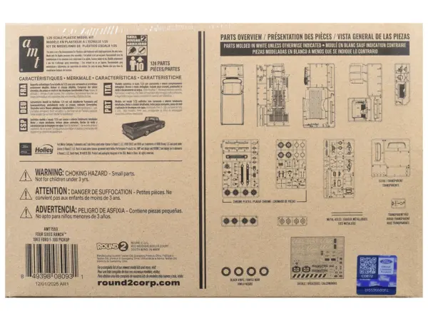 Skill 2 Model Kit 1963 Ford F-100 Pickup Truck "Four Sixes Ranch" 3-in-1 Kit 1/25 Scale Model by AMT #4