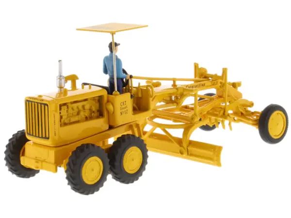 CAT Caterpillar No.12 Motor Grader Yellow with Operator "Vintage Series" 1/50 Diecast Model by Diecast Masters #3