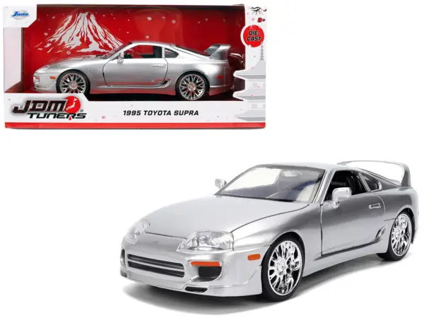 1995 Toyota Supra Silver Metallic "JDM Tuners" Series 1/24 Diecast Model Car by Jada #1