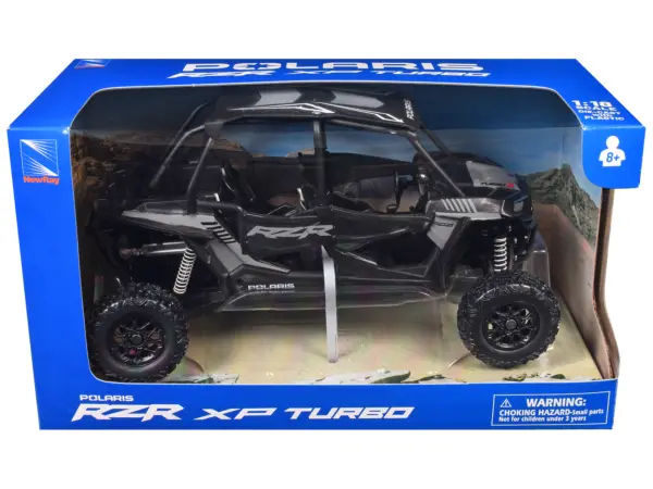 Polaris RZR XP 4 Turbo EPS Sport UTV Onyx Black with Gray Graphics 1/18 Diecast Model by New Ray #3