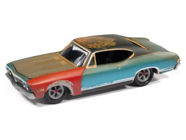 1968 Chevrolet Chevelle SS 396 Tripoli Turquoise (Weathered) "Project in Progress" Series 1/64 Diecast Model Car by Johnny Lightning #2