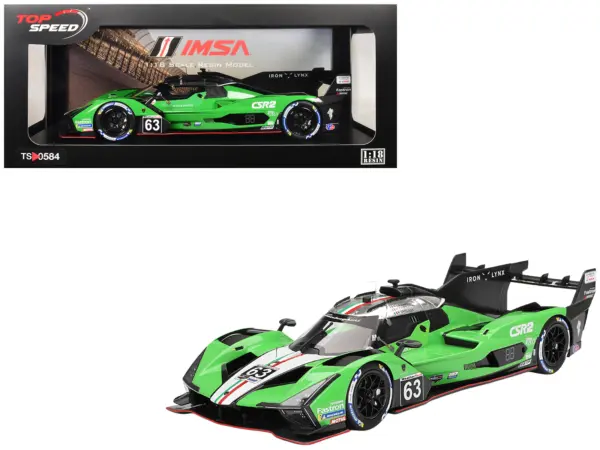 Lamborghini SC63 #63 Matteo Cairoli - Andrea Caldarelli - Romain Grosjean "Iron Lynx" IMSA "12 Hours of Sebring" (2024) 1/18 Model Car by Top Speed #1