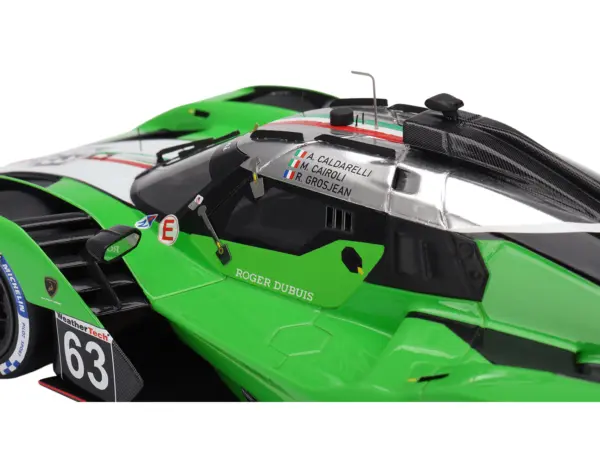 Lamborghini SC63 #63 Matteo Cairoli - Andrea Caldarelli - Romain Grosjean "Iron Lynx" IMSA "12 Hours of Sebring" (2024) 1/18 Model Car by Top Speed #2