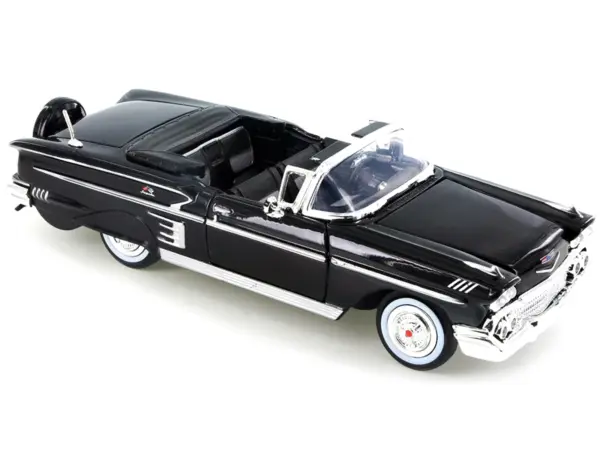 1958 Chevrolet Impala Convertible Black 1/24 Diecast Model Car by Motormax #3