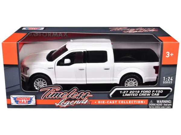 2019 Ford F-150 Limited Crew Cab Pickup Truck White 1/27 Diecast Model Car by Motormax #3