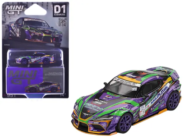 Toyota GR Supra KUHL RHD (Right Hand Drive) #91 Shingo Hatanaka "Evangelion Racing" "D1 Grand Prix" (2021) Limited Edition 1/64 Diecast Model Car by Mini GT #1