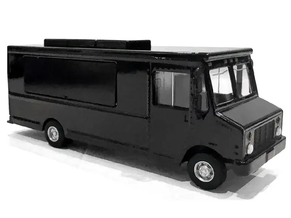 Food Truck Plain Black 1/64 Diecast Model by American Diorama #2