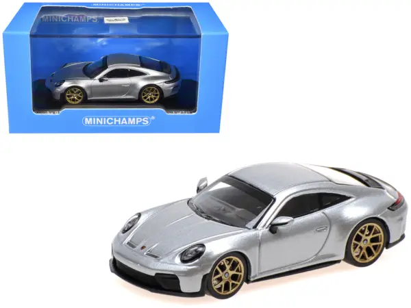 2025 Porsche 911 (992.2) GT3 Touring Silver Metallic Limited Edition to 240 pieces Worldwide 1/64 Diecast Model Car by Minichamps #1