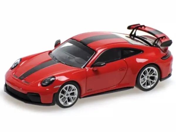 2025 Porsche 911 (992.2) GT3 Weissach Package Red with Carbon Stripe Limited Edition to 240 pieces Worldwide 1/64 Diecast Model Car by Minichamps #2