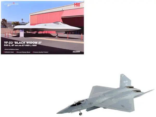 Northrop YF-23 Black Widow II Stealth Fighter Aircraft "#87-0801 PAV-2" (1990) United States Air Force "Air Power Series" 1/72 Diecast Model by Hobby Master #1