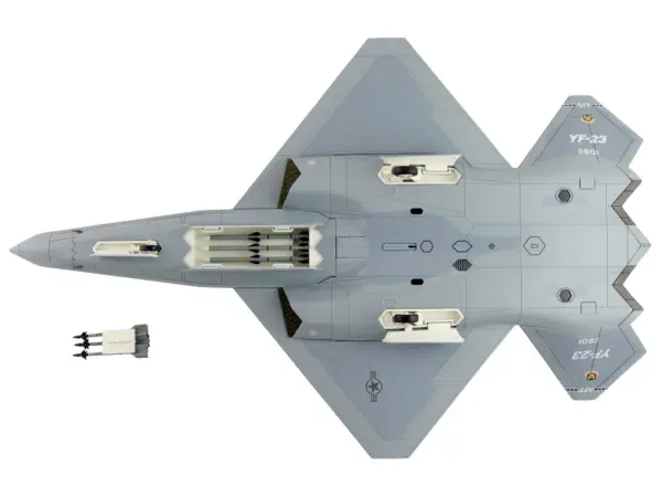 Northrop YF-23 Black Widow II Stealth Fighter Aircraft "#87-0801 PAV-2" (1990) United States Air Force "Air Power Series" 1/72 Diecast Model by Hobby Master #4