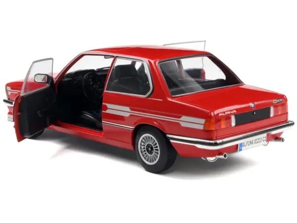 1980 Alpina E21 C1 2.3 Red with Gray Stripes 1/18 Diecast Model Car by Solido #2