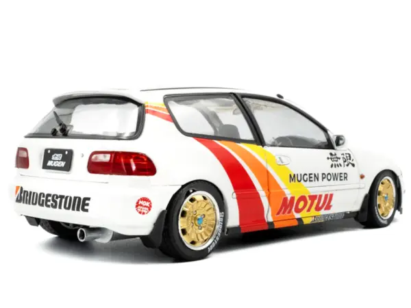 1991 Honda Civic (EG6) RHD (Right Hand Drive) "Mugen Racing" White with Stripes 1/18 Diecast Model Car by Solido #5